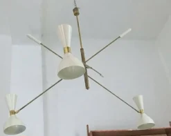 New Pamono Adjustable Three-Arm Chandelier by Silvio Piattelli