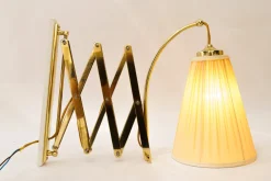 Discount Pamono Adjustable Wall Lamp with Fabric Shade, Vienna, 1950s