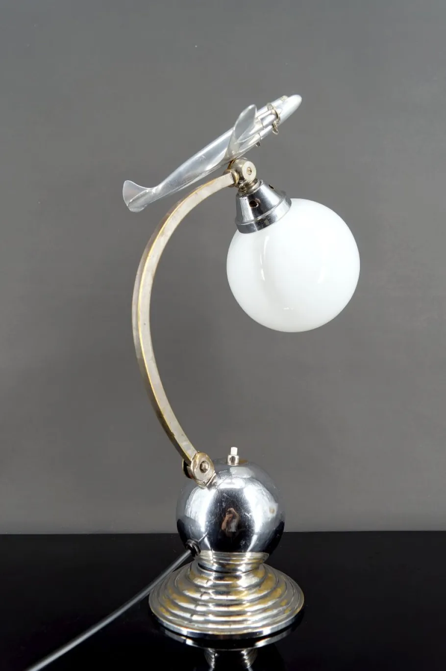 Pamono Airplane Lamp in Chrome and Aluminum, 1930s