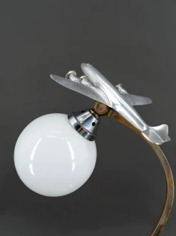 Pamono Airplane Lamp in Chrome and Aluminum, 1930s