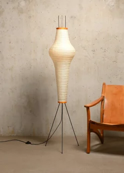 Hot Pamono Akari Model 14a Light Sculpture in Washi Paper and Bamboo by Isamu Noguchi