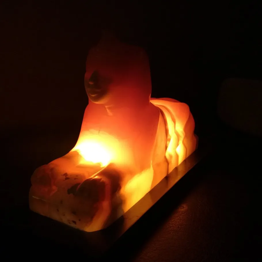 Discount Pamono Alabaster and Marble Sphynx Lamp, 1930s