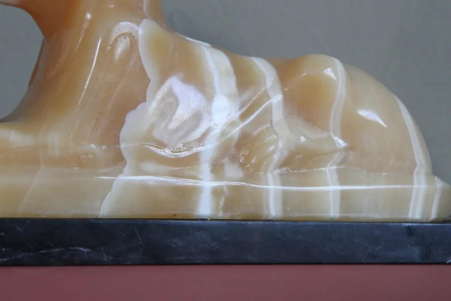 Discount Pamono Alabaster and Marble Sphynx Lamp, 1930s