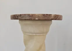 Hot Pamono Alabaster and Marble Twisted Column Shaped Floor Lamps, France, 1960s, Set of 2