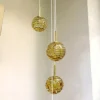 Discount Pamono Amber and Clear Glass and Brass Cascade Ceiling Lamp from Doria Leuchten, 1970s