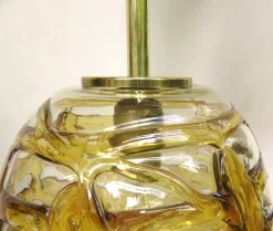 Discount Pamono Amber and Clear Glass and Brass Cascade Ceiling Lamp from Doria Leuchten, 1970s