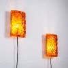 Online Pamono Amber Coloured Wall Lamps from Vitrika Nybro, Set of 2