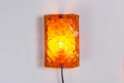 Online Pamono Amber Coloured Wall Lamps from Vitrika Nybro, Set of 2