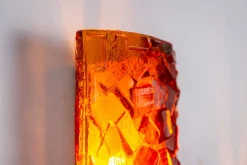 Online Pamono Amber Coloured Wall Lamps from Vitrika Nybro, Set of 2