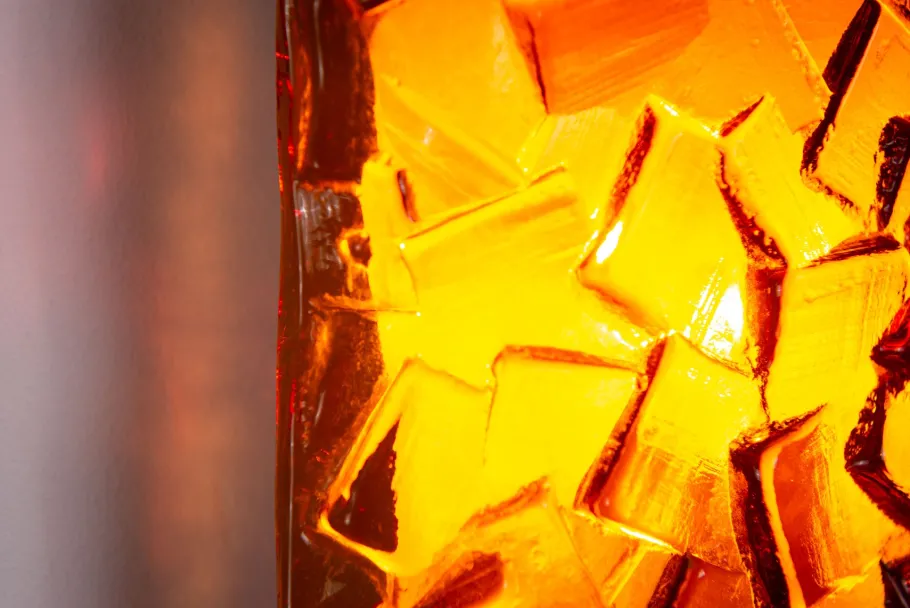 Online Pamono Amber Coloured Wall Lamps from Vitrika Nybro, Set of 2