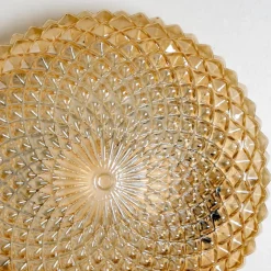 Discount Pamono Amber Glass Flush Mount or Wall Light, Germany, 1960s
