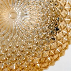 Discount Pamono Amber Glass Flush Mount or Wall Light, Germany, 1960s