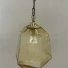 Hot Pamono Amber Lantern with Brass Frame, 1988