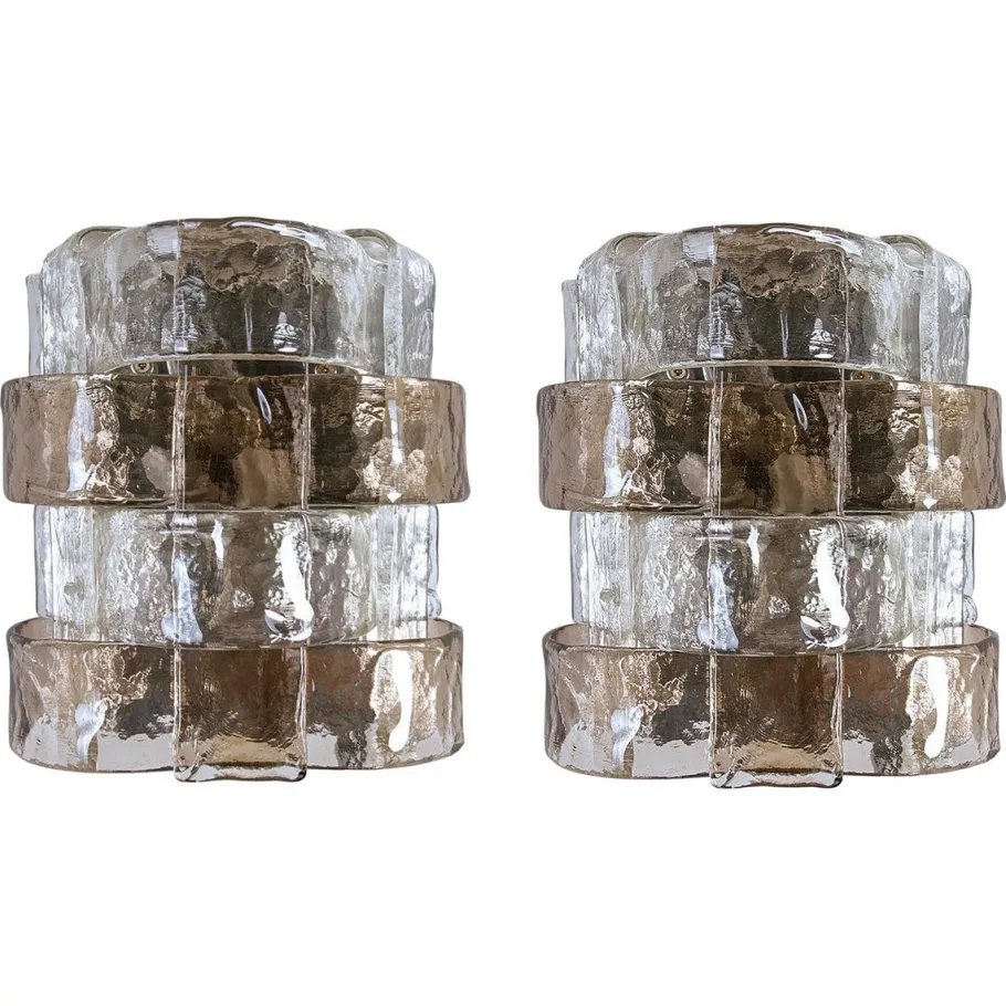 Best Pamono Amber Murano Glass and Chrome Wall Sconces by Carlo Nason for Mazzega, 1960s, Set of 2