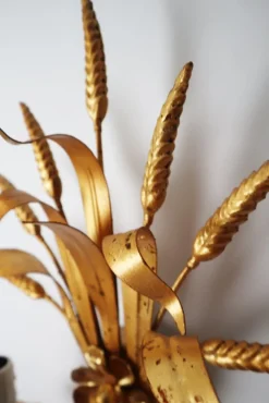 Sale Pamono American Regency Ear of Wheat Gilt Wall Lamps from Hans Kögl, 1960s, Set of 2