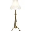 Pamono Antique Art Nouveau Brass Height Adjustable Standing Floor Lamp with Sculptured Frame