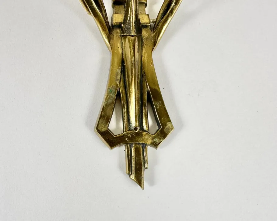 New Pamono Antique Art Nouveau Bronze Wall Sconces, France, 1900s, Set of 2