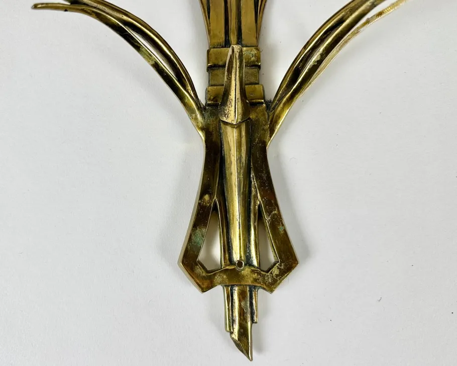 New Pamono Antique Art Nouveau Bronze Wall Sconces, France, 1900s, Set of 2