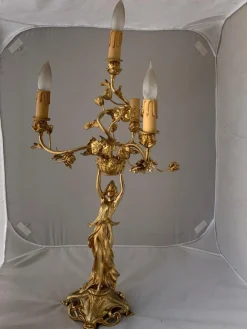 Online Pamono Antique Art Nouveau Golden Bronze Table Lamp