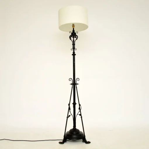 Best Pamono Antique Art Nouveau Iron Floor Lamp, 1900s