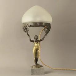 Hot Pamono Antique Art Nouveau Table Lamp in Patinated Bronze, 1890s