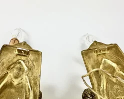 New Pamono Antique Baroque Gilded Bronze Angel Sconces, France, 1920s, Set of 2