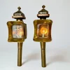 New Pamono Antique Brass and Copper Carriage Lamps, 1890s, Set of 2
