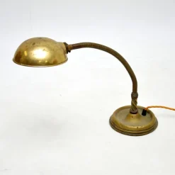 Online Pamono Antique Brass Goose Neck Desk Lamp, 1910s