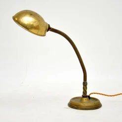 Online Pamono Antique Brass Goose Neck Desk Lamp, 1910s