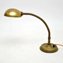 Online Pamono Antique Brass Goose Neck Desk Lamp, 1910s