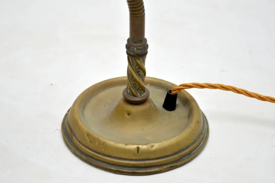 Online Pamono Antique Brass Goose Neck Desk Lamp, 1910s