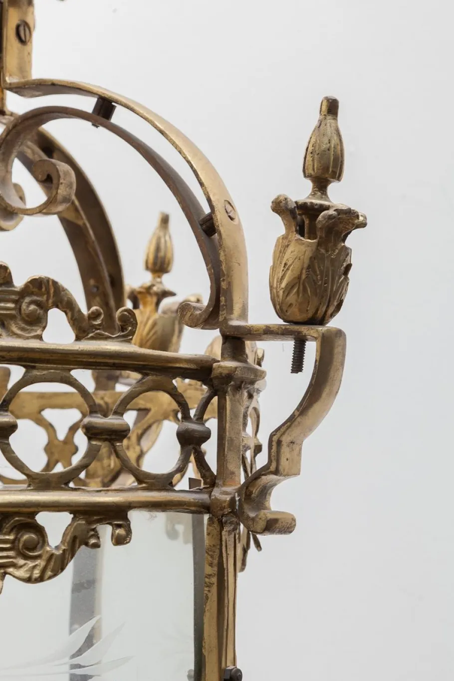 New Pamono Antique Bronze Hall Lantern, France