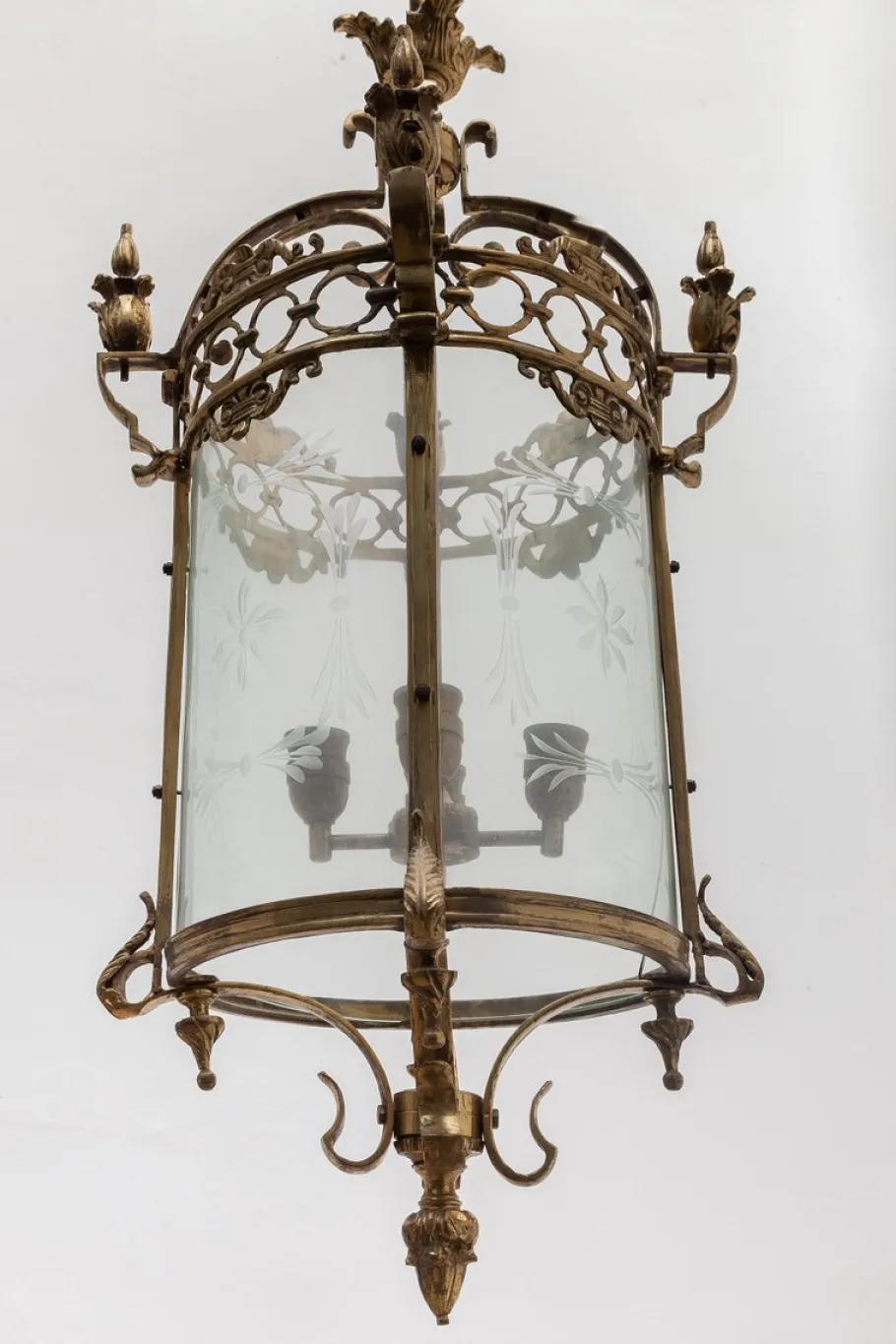 New Pamono Antique Bronze Hall Lantern, France