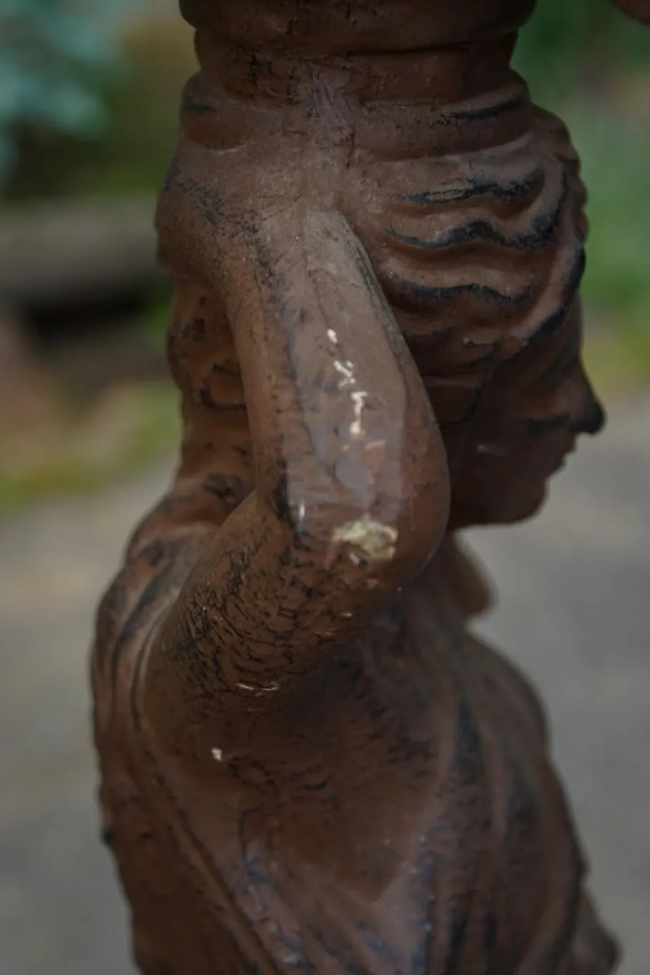 Outlet Pamono Antique Cast Iron Outdoor Candelabra Sculpture, 1890s