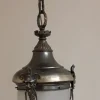 Discount Pamono Antique Ceiling Lamp in Metal Frame & Glass, 1910s