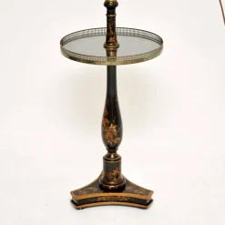 Pamono Antique Chinoiserie Lacquered Floor Lamp Table, 1900s