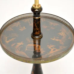 Pamono Antique Chinoiserie Lacquered Floor Lamp Table, 1900s