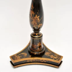 Pamono Antique Chinoiserie Lacquered Floor Lamp Table, 1900s