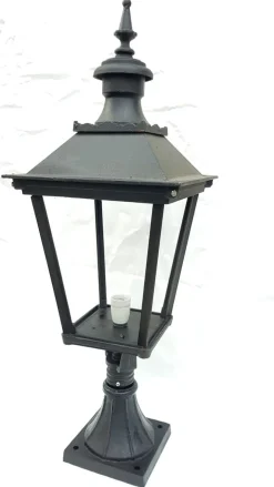 Outlet Pamono Antique Classic Victorian Cast Iron Pillar Lamp Lantern on Base Outdoor Lamp