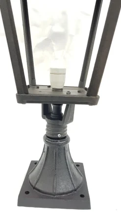 Outlet Pamono Antique Classic Victorian Cast Iron Pillar Lamp Lantern on Base Outdoor Lamp