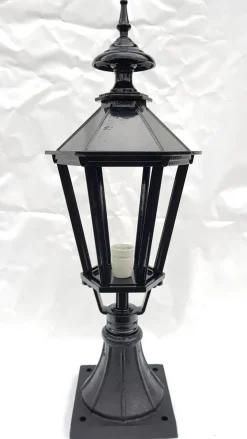 Outlet Pamono Antique Classic Victorian Cast Iron Pillar Lamp Lantern on Base Outdoor Lamp