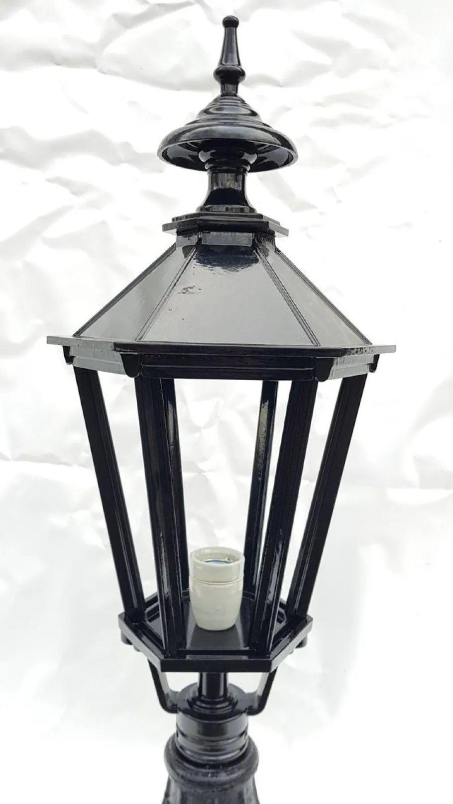 Outlet Pamono Antique Classic Victorian Cast Iron Pillar Lamp Lantern on Base Outdoor Lamp