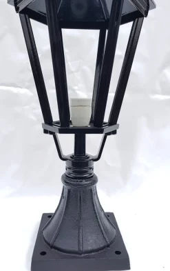 Outlet Pamono Antique Classic Victorian Cast Iron Pillar Lamp Lantern on Base Outdoor Lamp