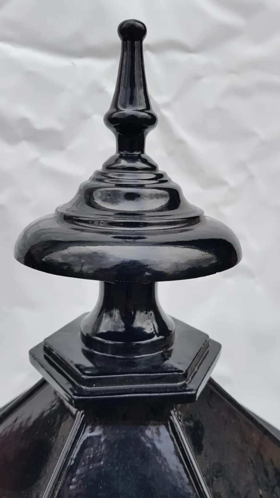 Outlet Pamono Antique Classic Victorian Cast Iron Pillar Lamp Lantern on Base Outdoor Lamp