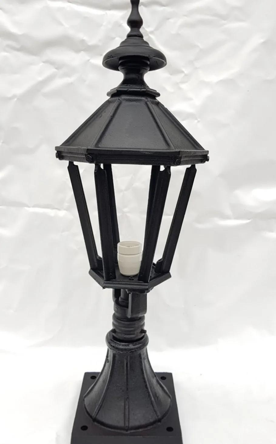 New Pamono Antique Classic Victorian Cast Iron Pillar Lamp Lantern on Base Outdoor Lamp