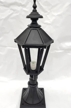 New Pamono Antique Classic Victorian Cast Iron Pillar Lamp Lantern on Base Outdoor Lamp