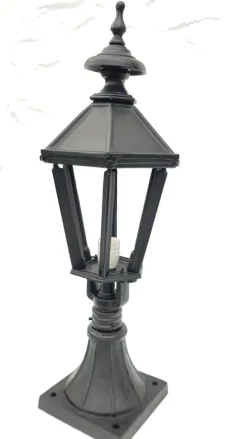 New Pamono Antique Classic Victorian Cast Iron Pillar Lamp Lantern on Base Outdoor Lamp