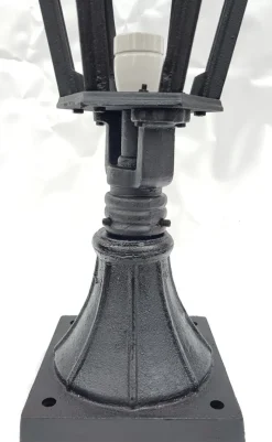 New Pamono Antique Classic Victorian Cast Iron Pillar Lamp Lantern on Base Outdoor Lamp