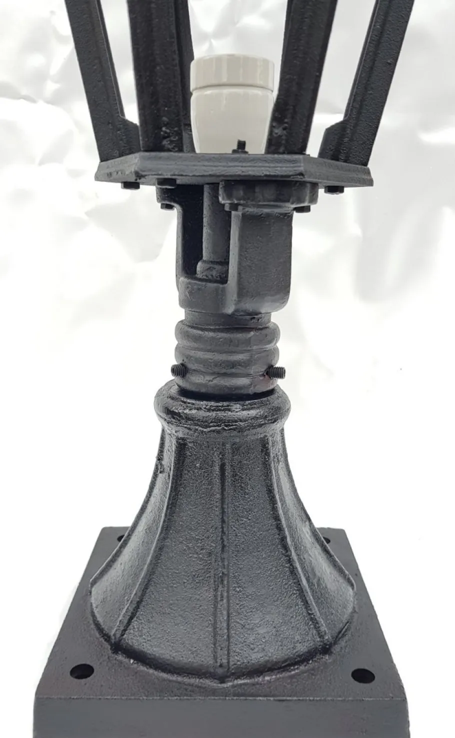 New Pamono Antique Classic Victorian Cast Iron Pillar Lamp Lantern on Base Outdoor Lamp