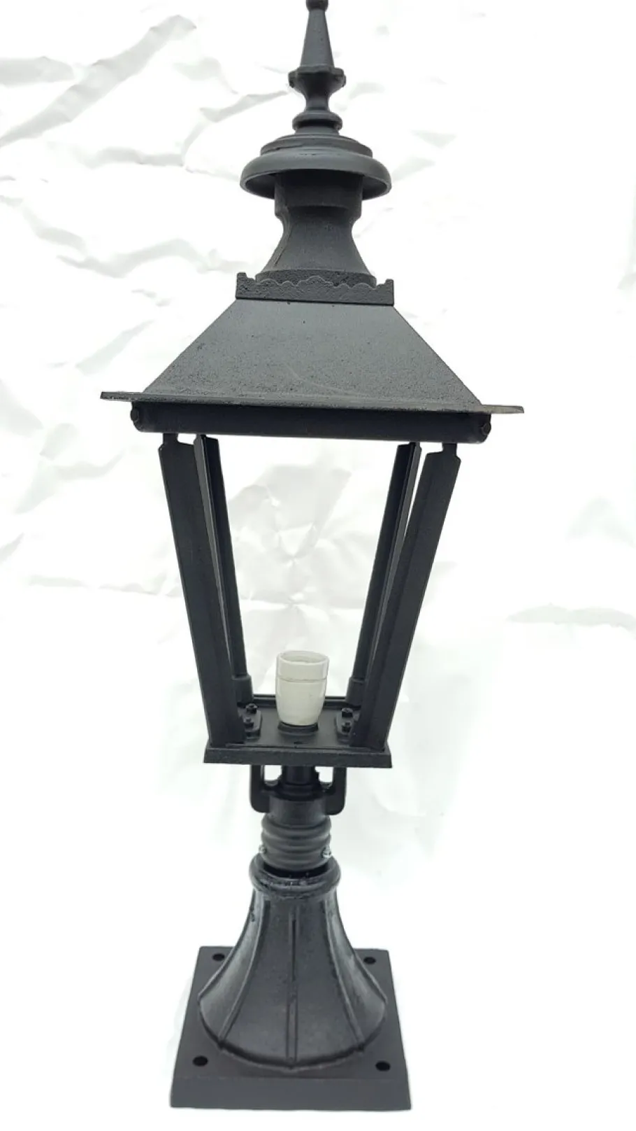 Discount Pamono Antique Classic Victorian Cast Iron Pillar Lamp Lantern on Base Outdoor Lamp